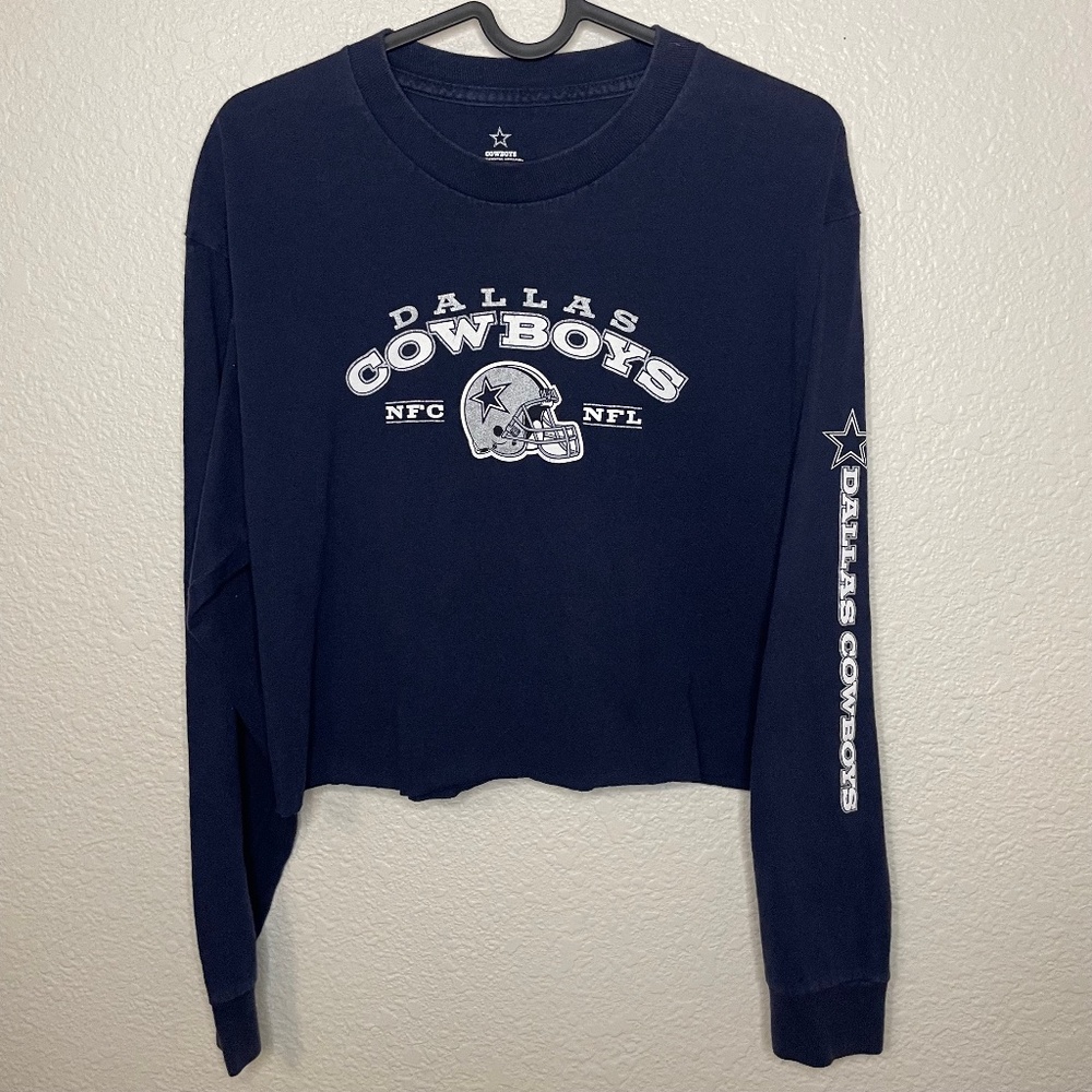 Dallas Cowboys Long Sleeve Crop Top